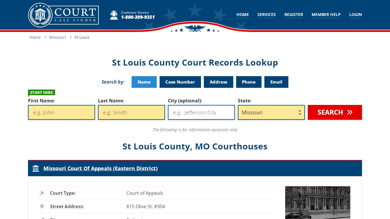 St Louis County Court Records | MO Case Lookup - CourtCaseFinder.com